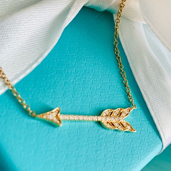♥️❌❌SOLD ❌❌Authentic Tiffany 18k Yellow Gold Diamond Arrow ♥️ - Picture 9 of 13